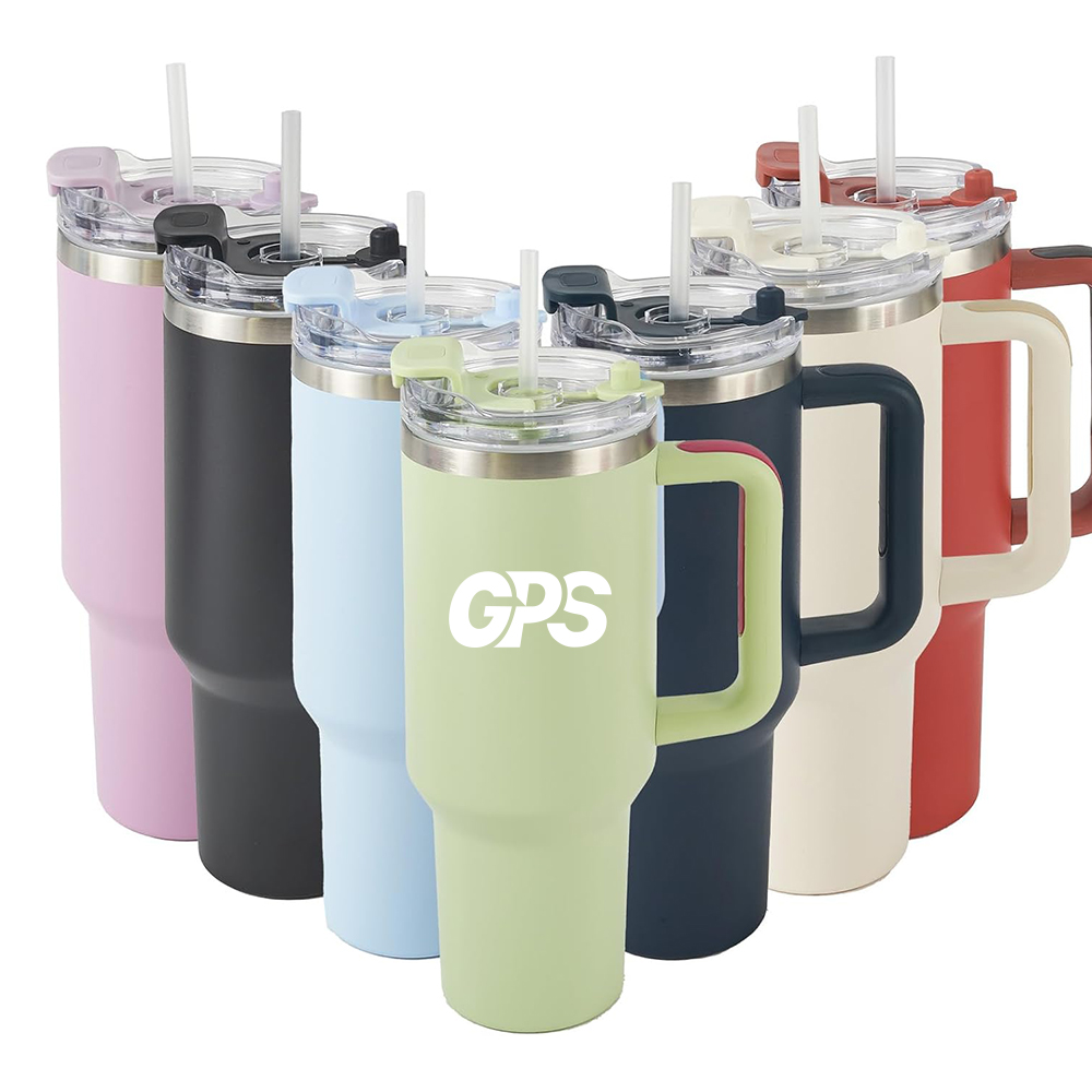 40 Oz Double Wall Stainless Steel Vacuum Tumbler With Handle 3