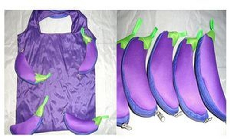 Eggplant Reusable Compact Shopping Bag 2