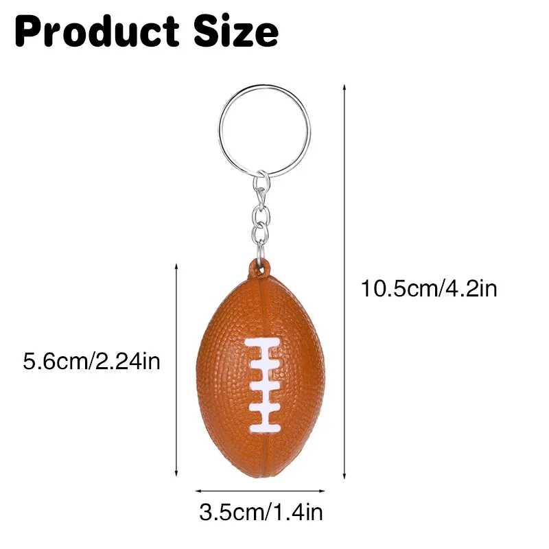 Customized PU Football Keychain 4