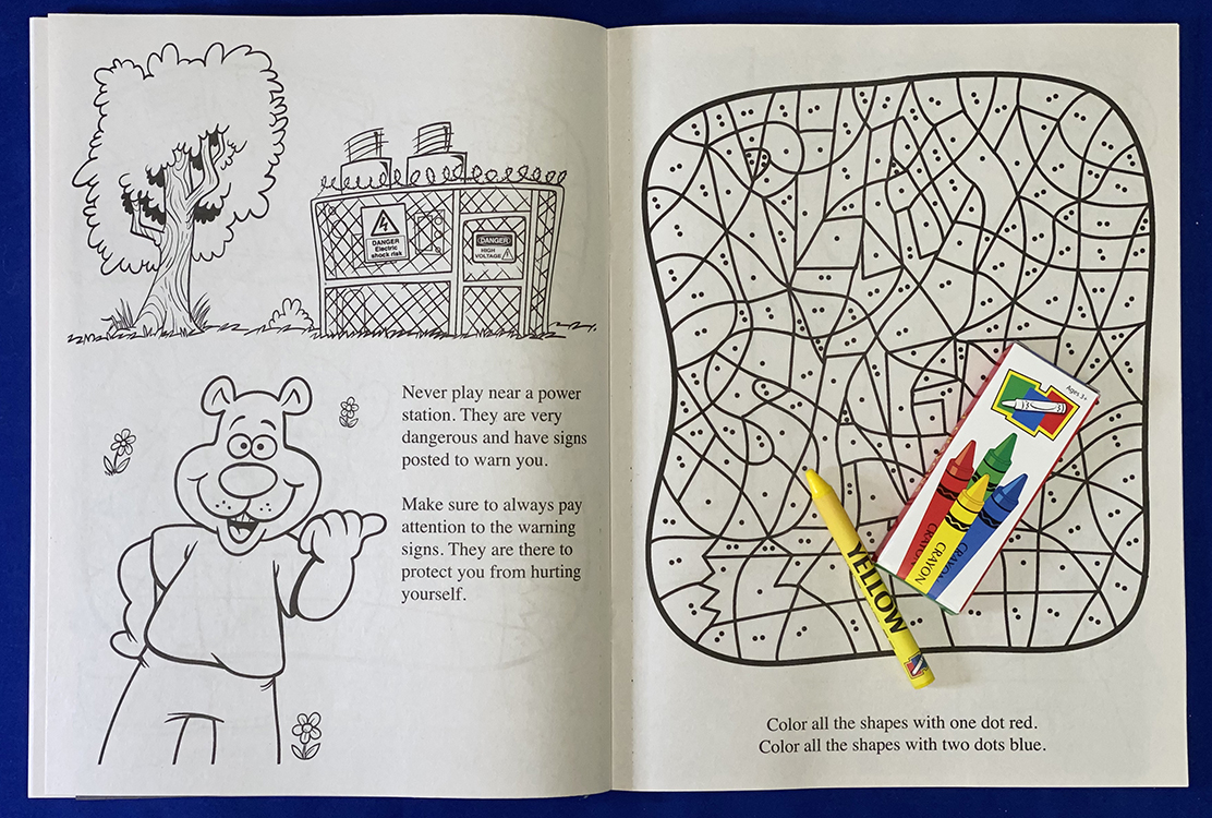 COLORING SET - Electric and Utility Safety Coloring Book Fun Pack 4