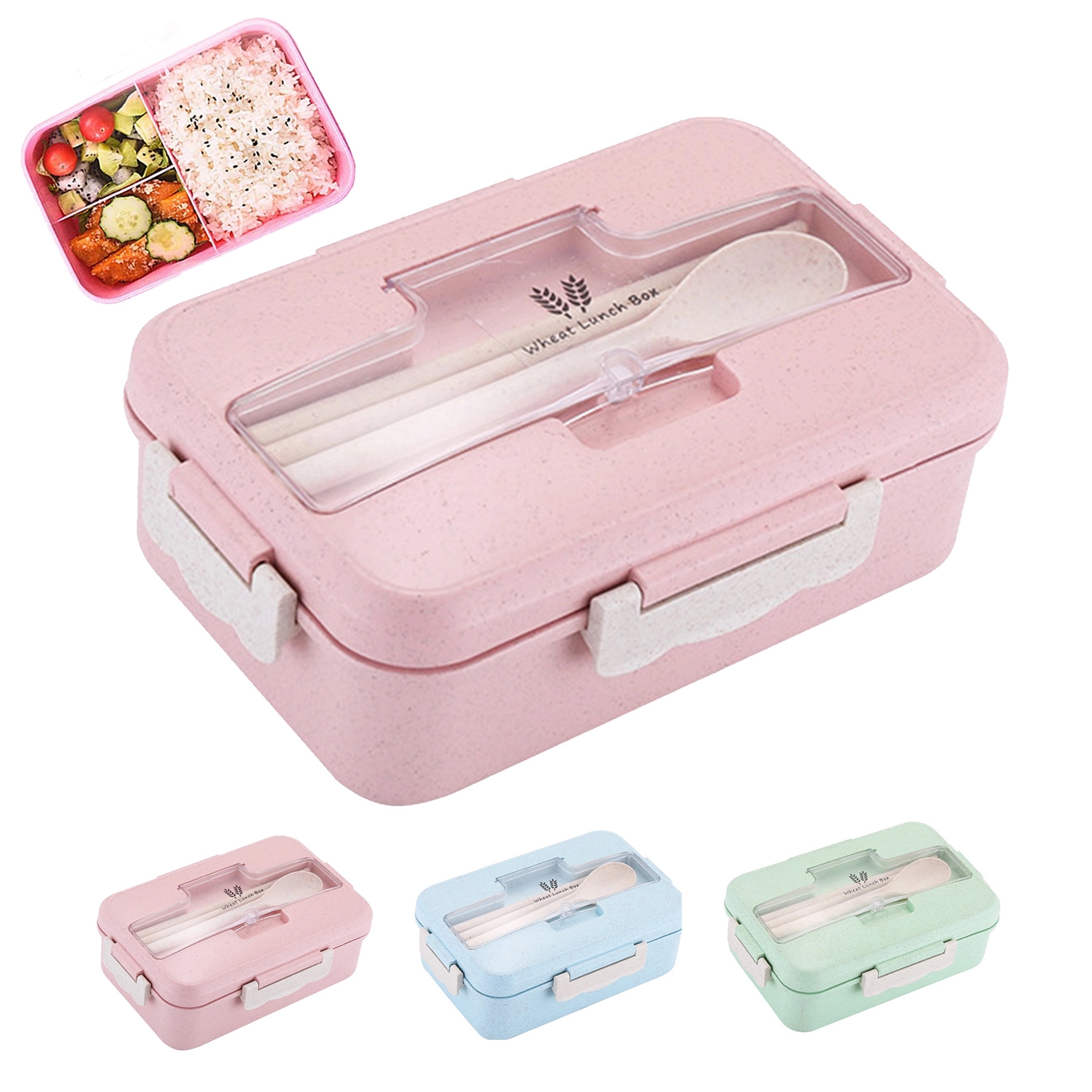 Large Capacity Leakproof Wheat Straw Lunch Box 2