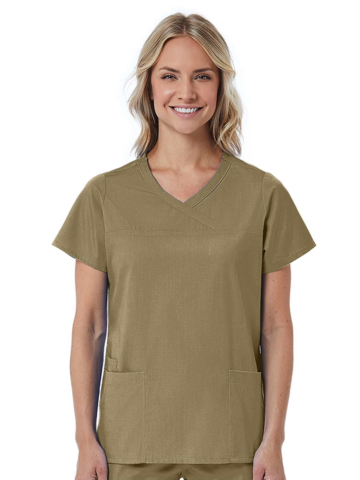 Maevn - Red Panda - Women's Three-Pocket Curved Mock Wrap Top 14