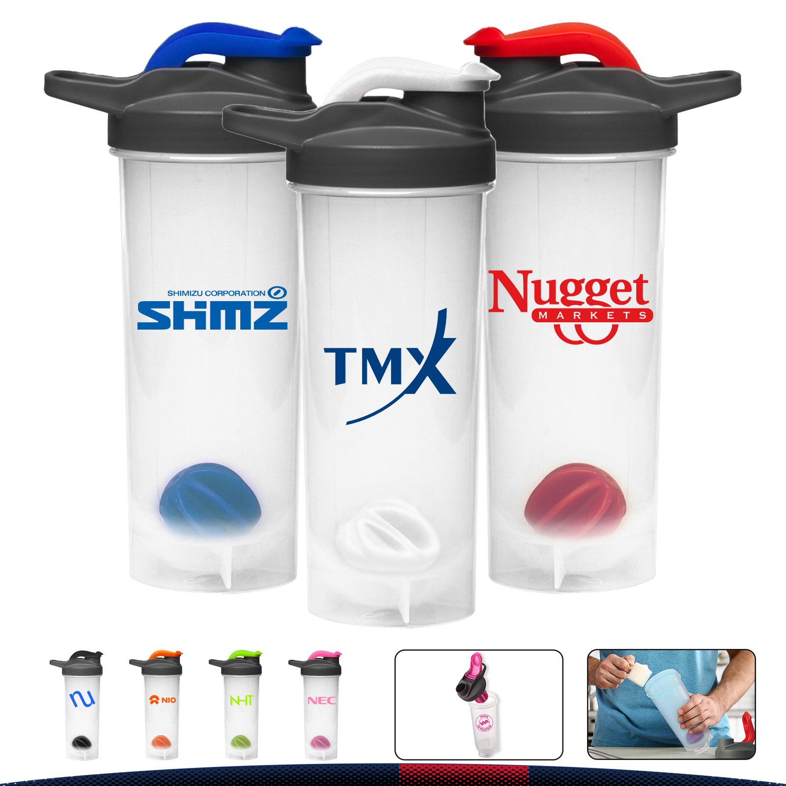 Nsinis Plastic Shaker Bottle - 24 OZ. 9