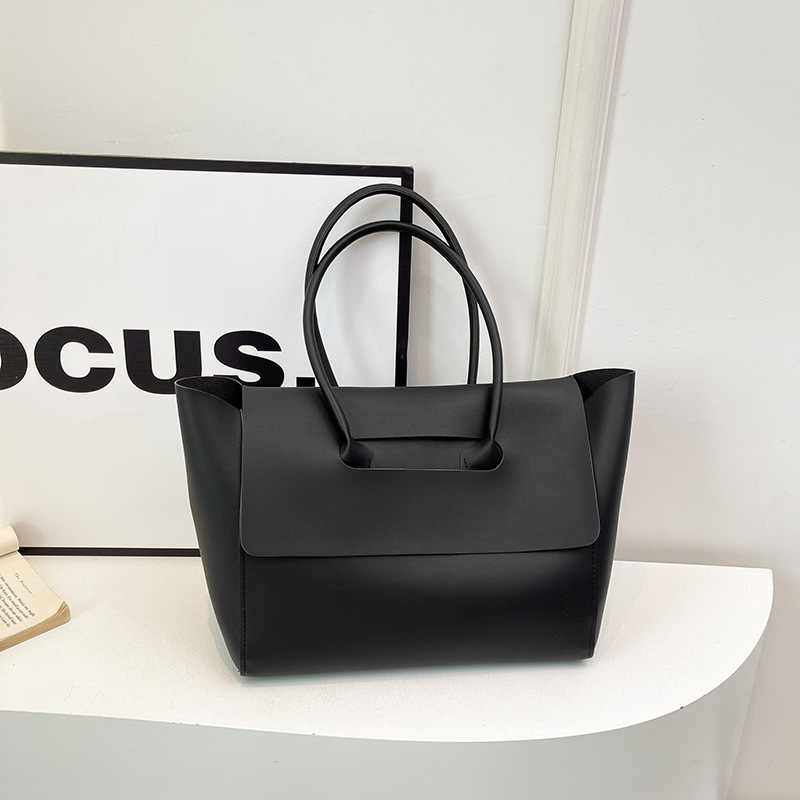 Solid Color Minimalist Pu Leather Tote Bag 9