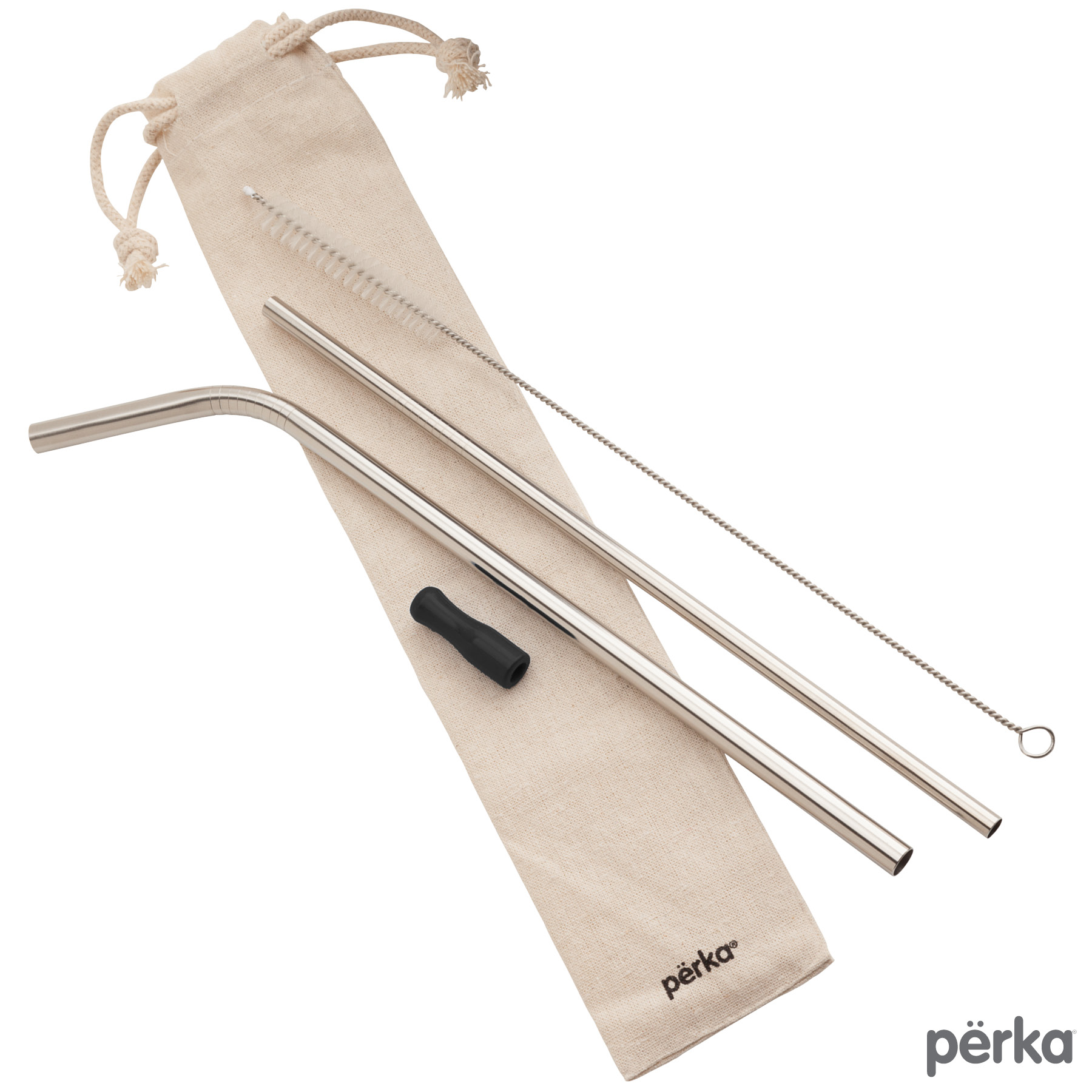 Perka® Avila 5-Piece Stainless Steel Straw Set 21