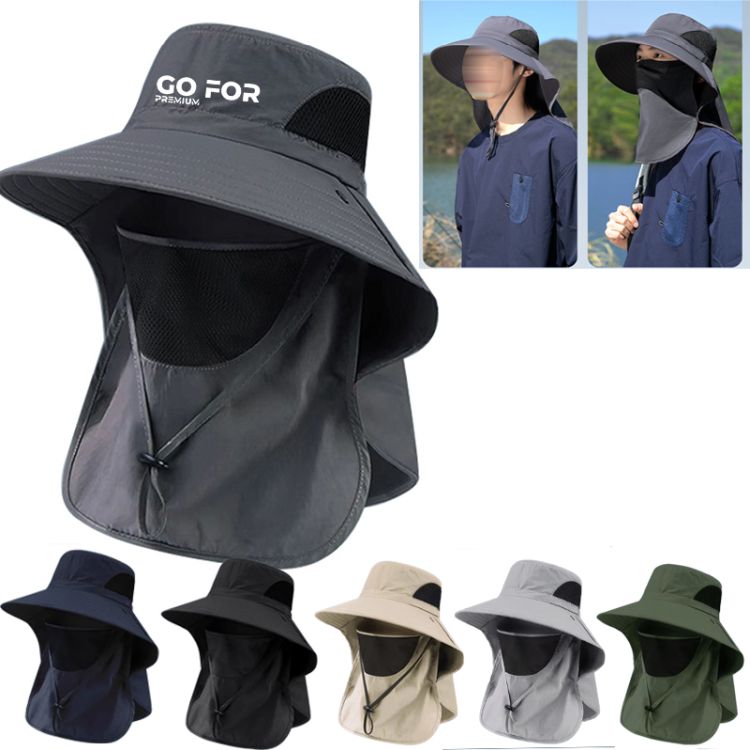Fishing Hat for Men Women with Removable Neck Flap 2