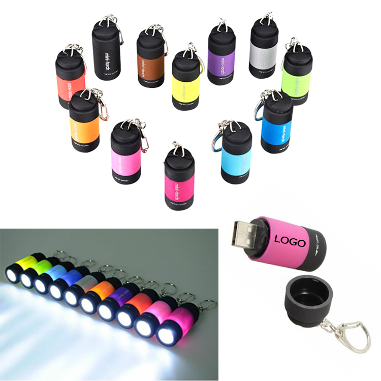 USB Charging LED Mini-Torch Flashlight With Keychain 2
