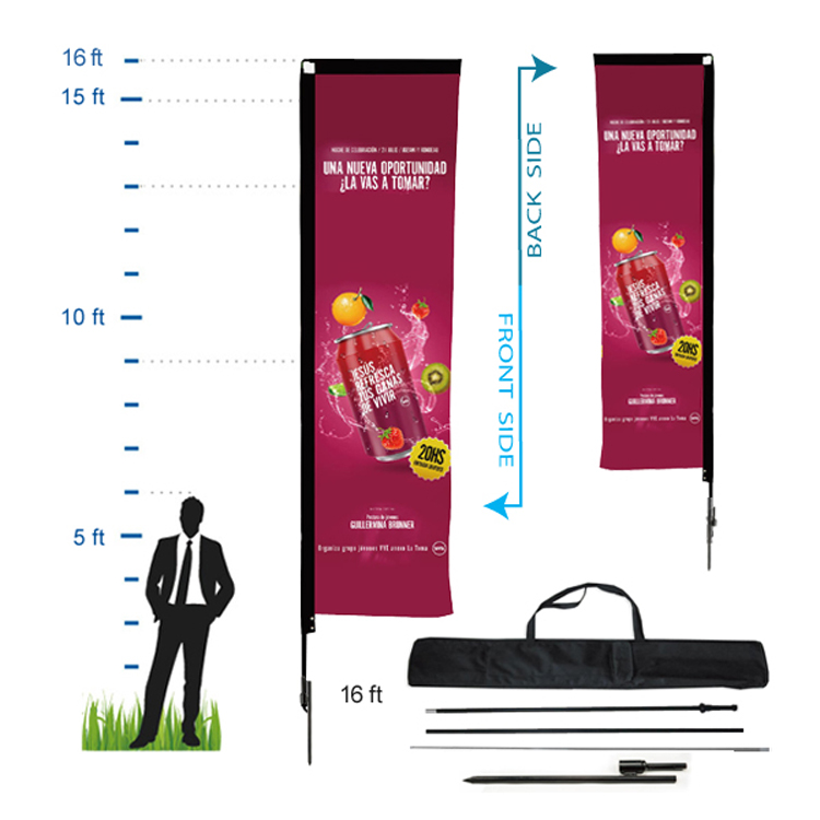 16.5 ft. Rectangle Advertising Flag Kit 6 (Double Sided) 2