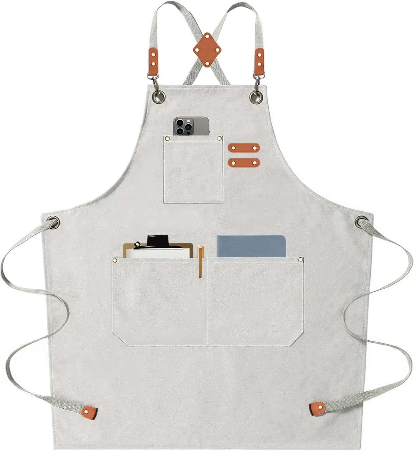 Cotton Canvas Cross Back Heavy Duty Adjustable Work Apron 4
