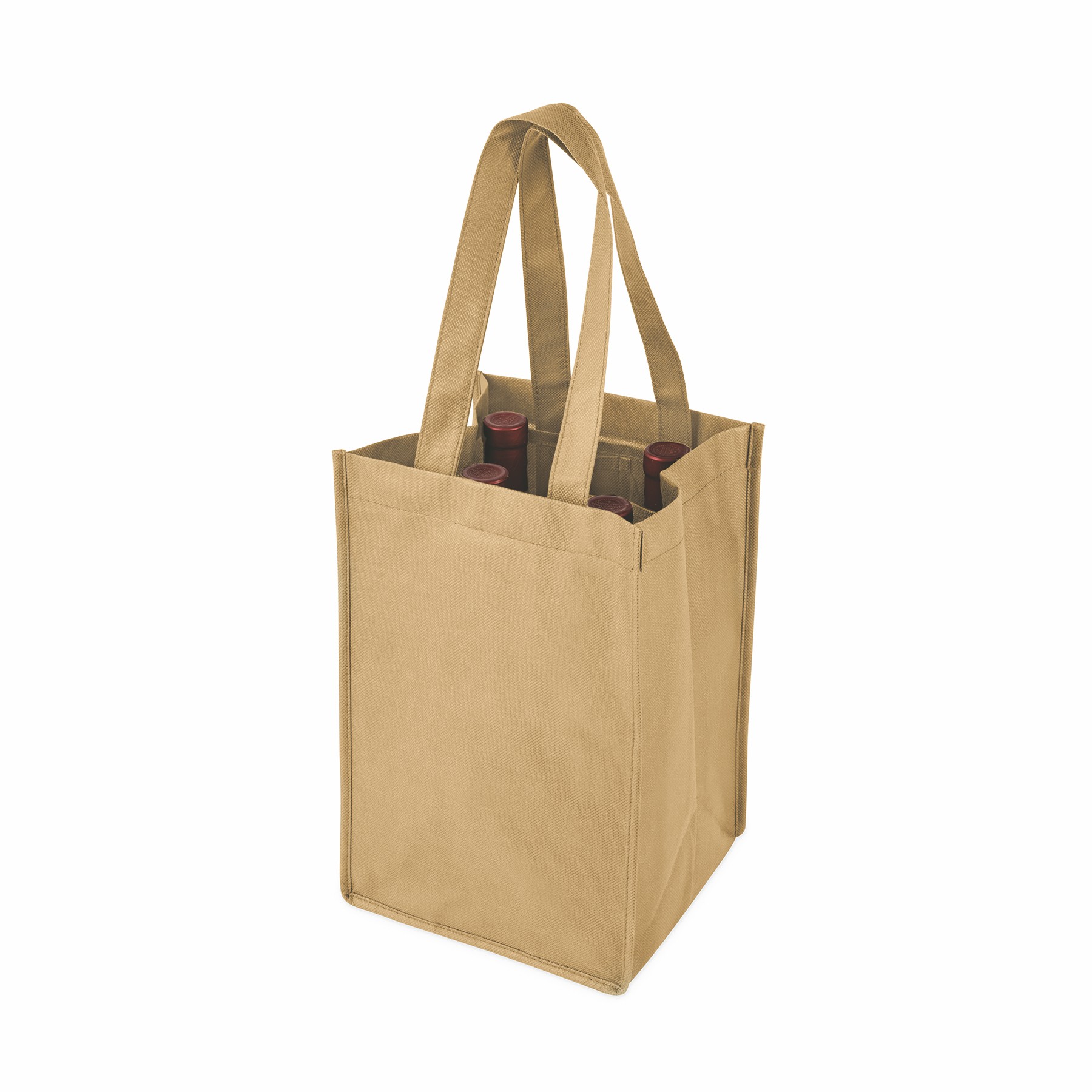 True® 4 Bottle Non-Woven Wine Tote 6