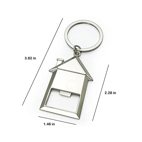 House Shaped Metal Bottle Opener Keychain - MOQ50 Quantity 2