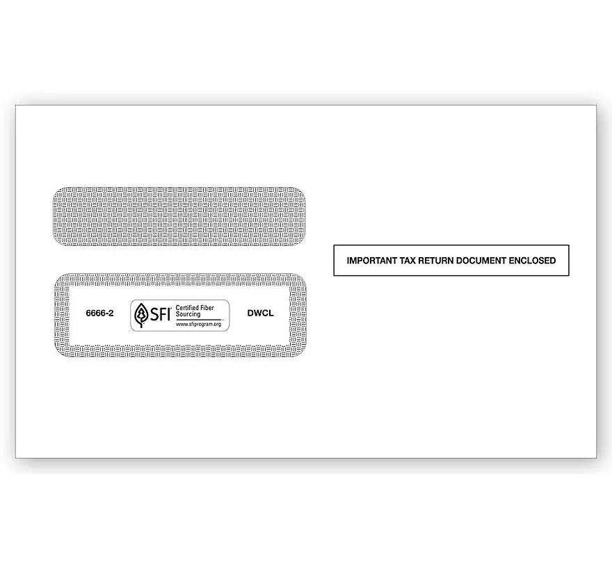 Envelopes, Double-Window, Self-Seal for W-2 forms 1