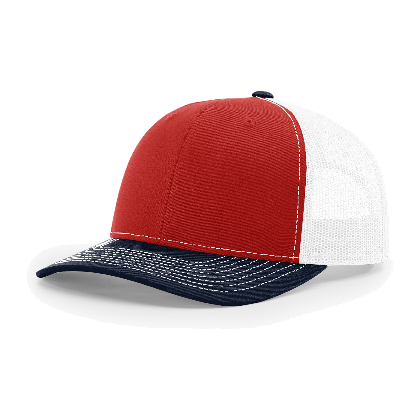 Richardson 112 6-Panel Snapback Trucker Hat w/Leatherette Adhesive Patches or Embroidery 86