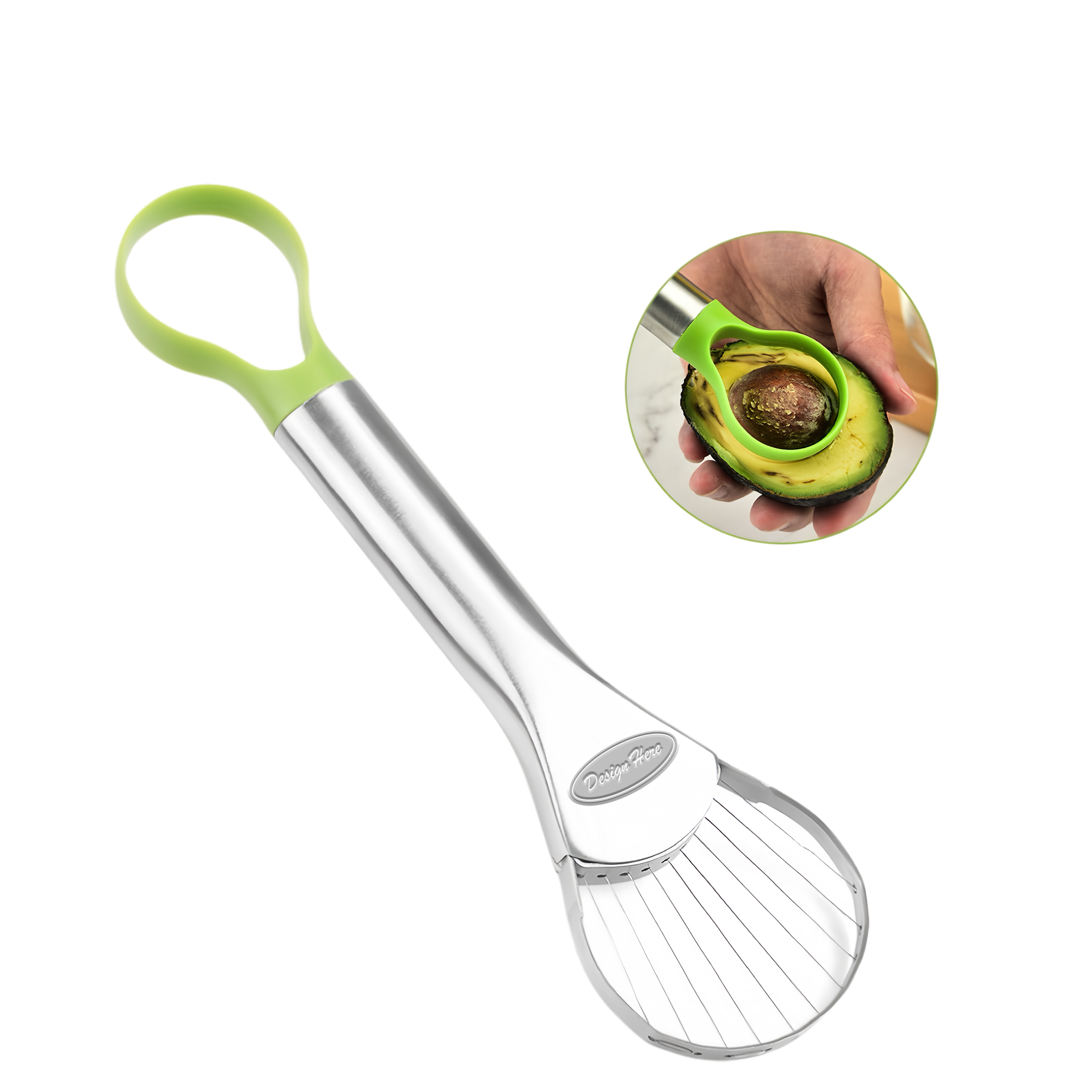 Safe & Easy Avocado Slicer with Stainless Steel Blade 2