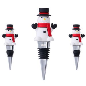 Festive PVC Snowman Wine Cork Bottle Stopper 5