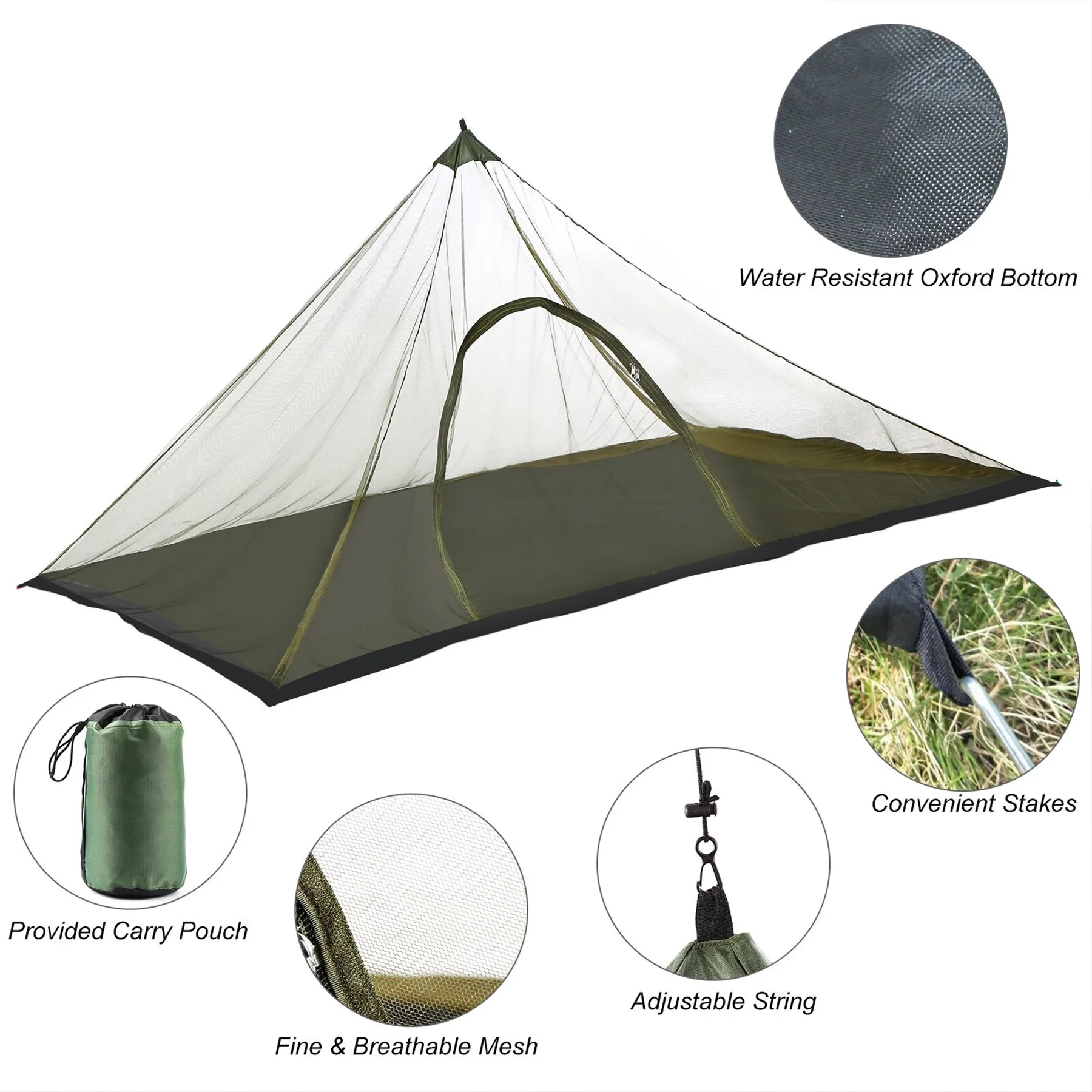 Polyester Portable Zipper Camping Mosquito Net 6