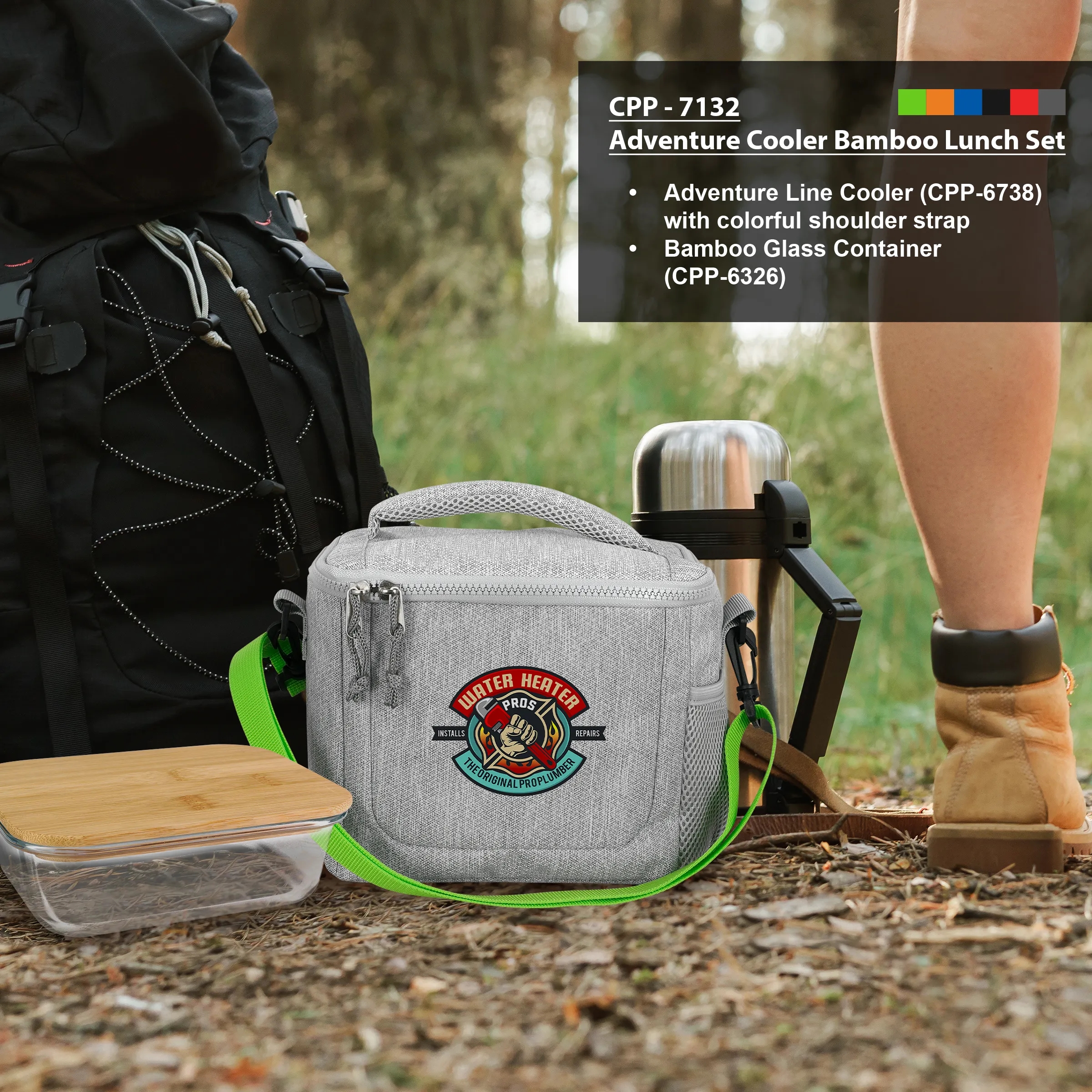 Adventure Cooler Bamboo Lunch Set 8