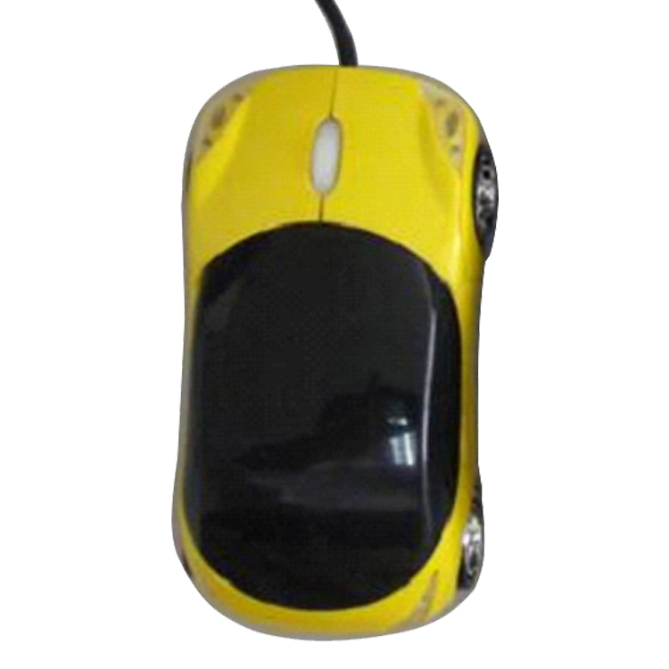 Sporty Car Optical Mouse w/ Headlights & Black Trim Wired 10