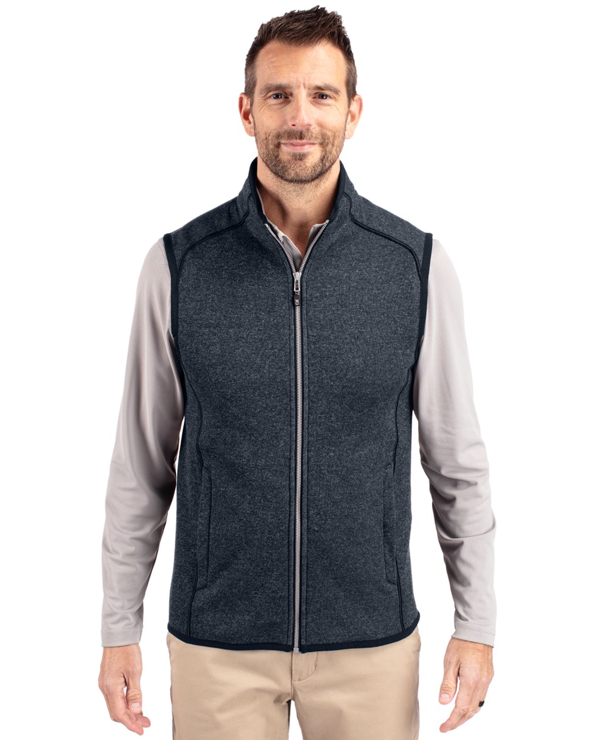 Cutter & Buck Mainsail Sweater-Knit Mens Full Zip Vest 29
