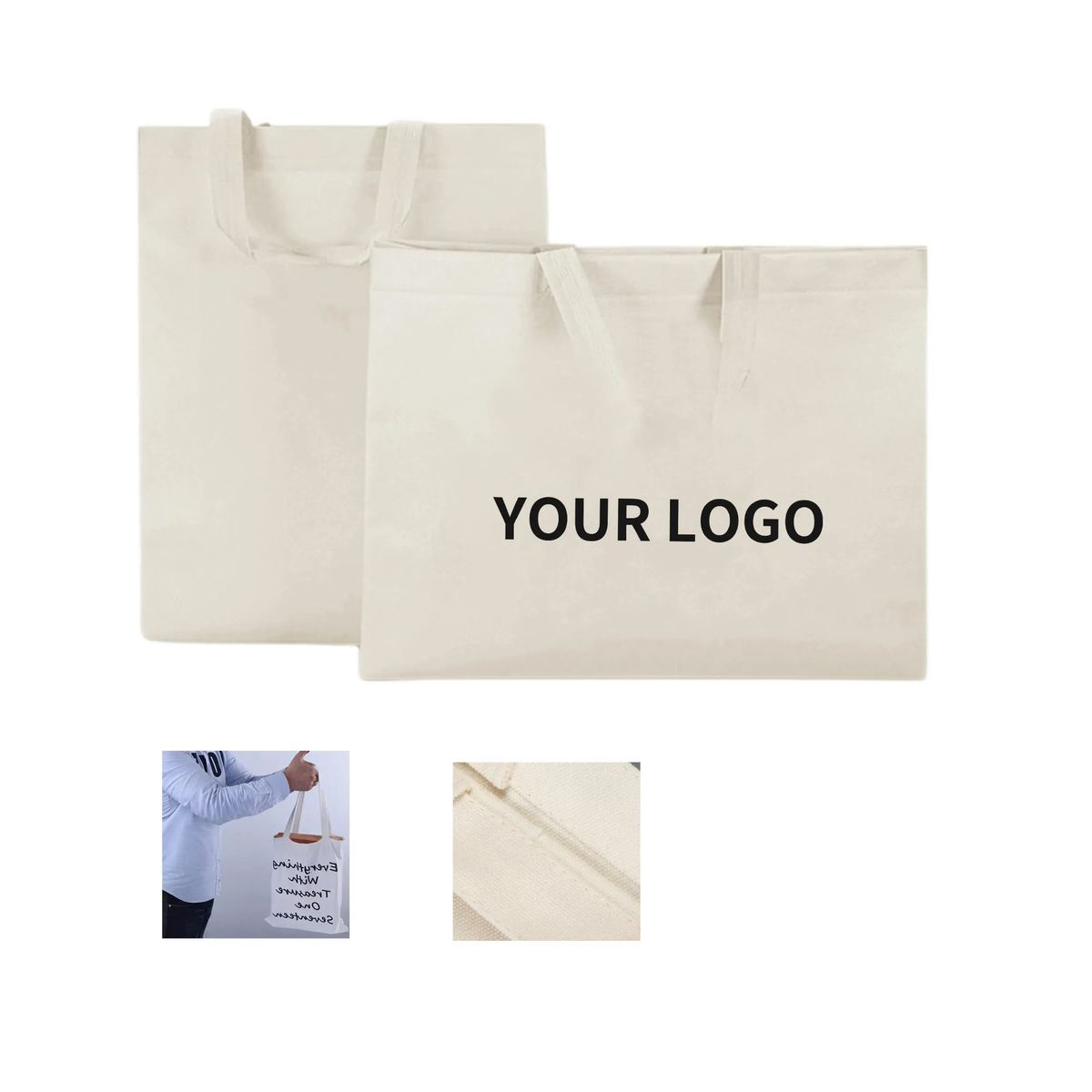 Cotton Canvas Tote with Reinforced Stitching for Heavy Loads 1