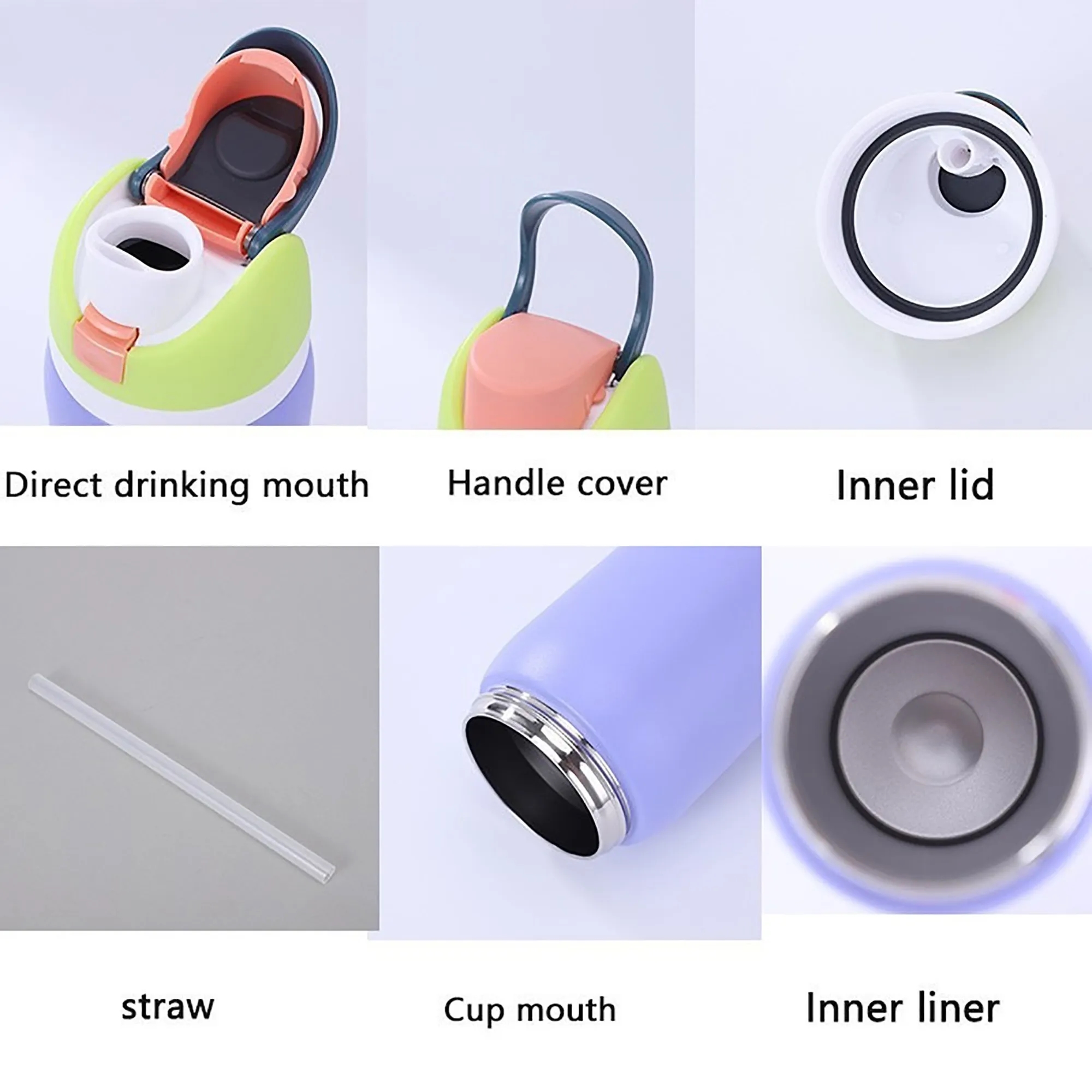 24oz Insulation Water Bottle W/Straw 9