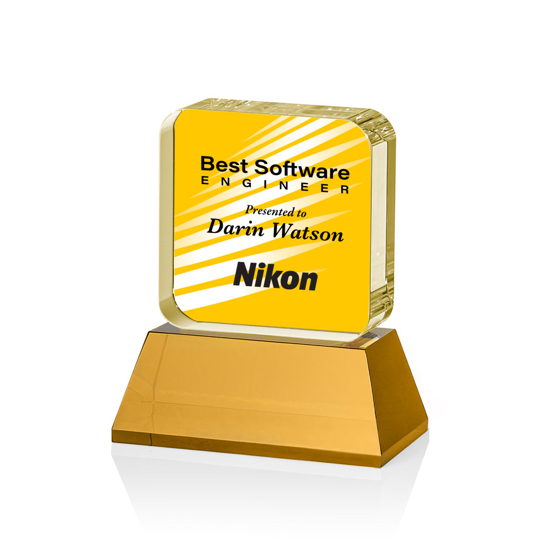 Flamborough VividPrint™ Award on Base - Amber 14