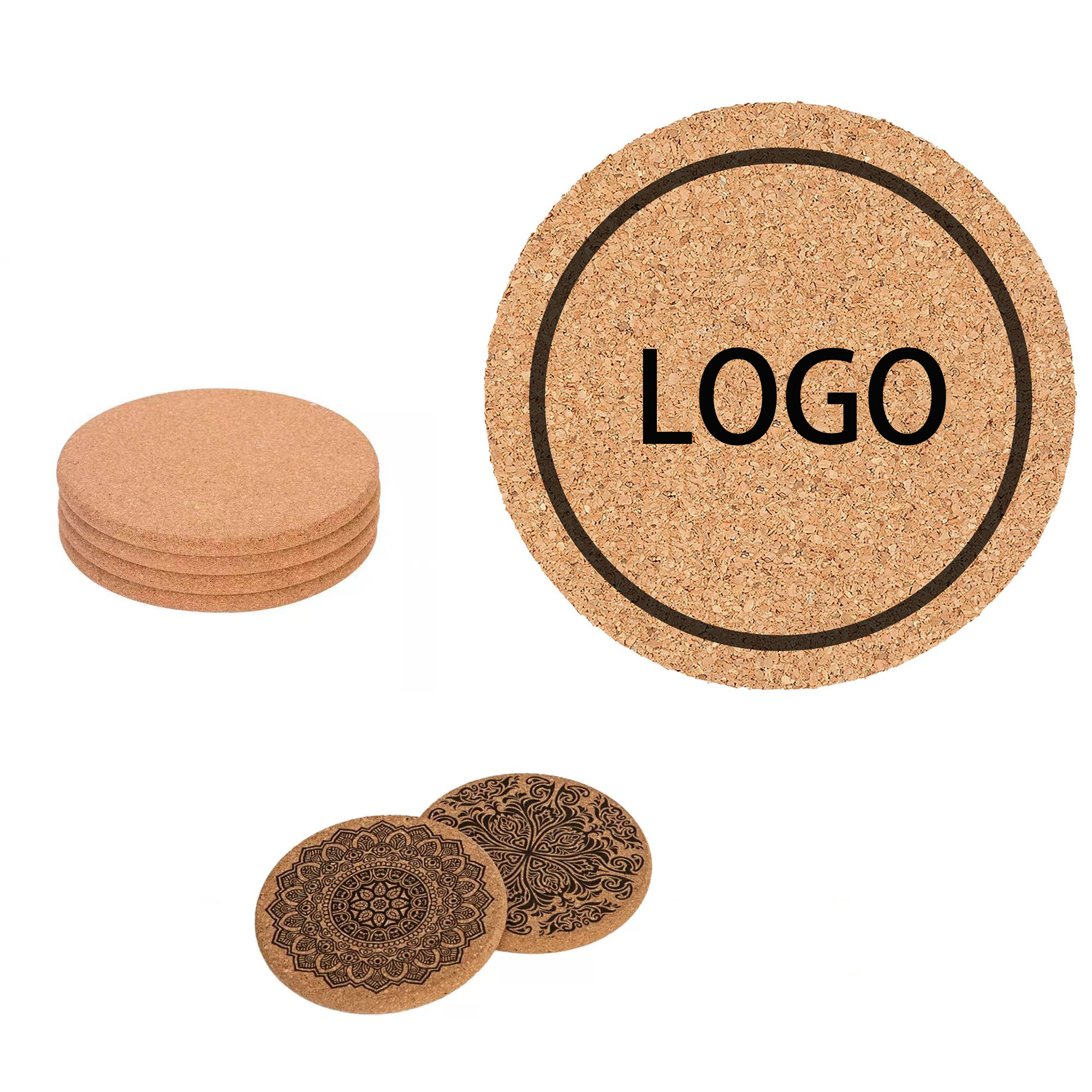 Round Cork Coaster MOQ 10pcs 2