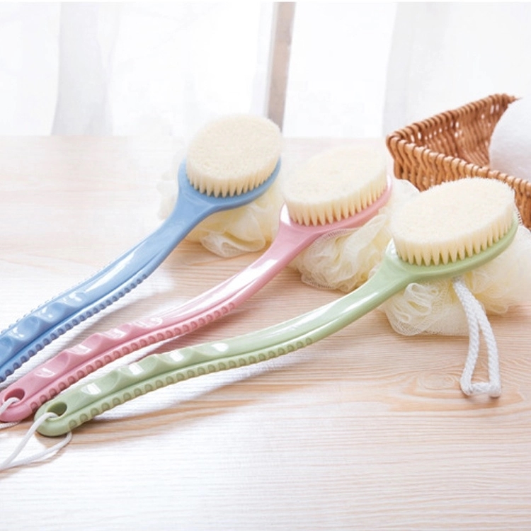 Loofah And Bristles Shower Sponge Brush 3