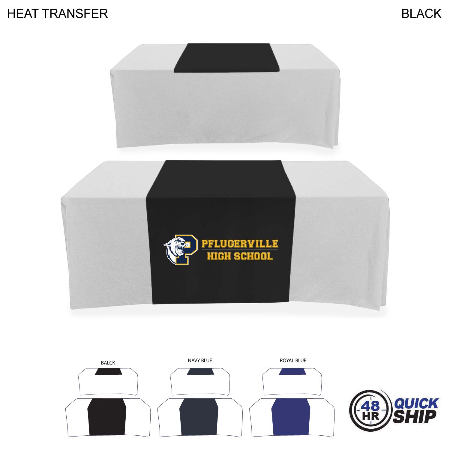 48 Hr Quick Ship - Polycotton Twill Table Runner, 30x60, Covers Front and Top of the table 2