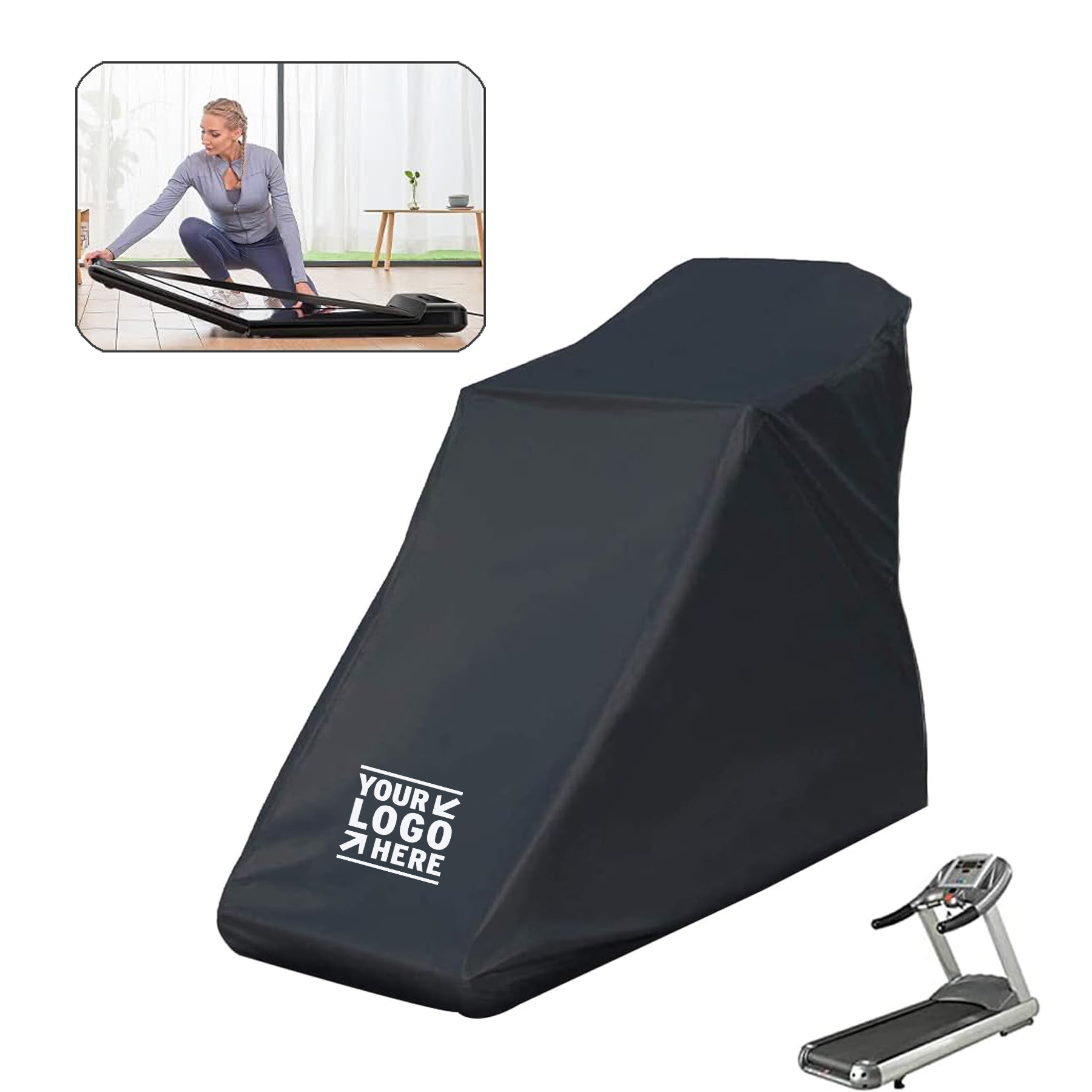 Waterproof Dust-Proof Sunscreen Sports Running Machine Treadmill Protective Cover with Drawstring 2