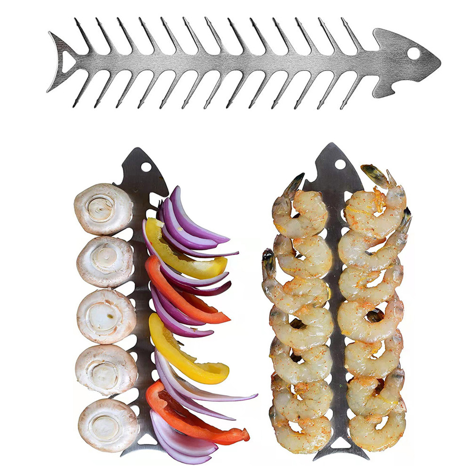 Stainless Steel Fishbone Barbecue Skewers 3