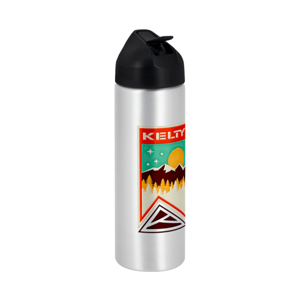 EasyFlow Recycled Aluminum Bottle w Straw Lid, custom water bottle with logo imprint 120