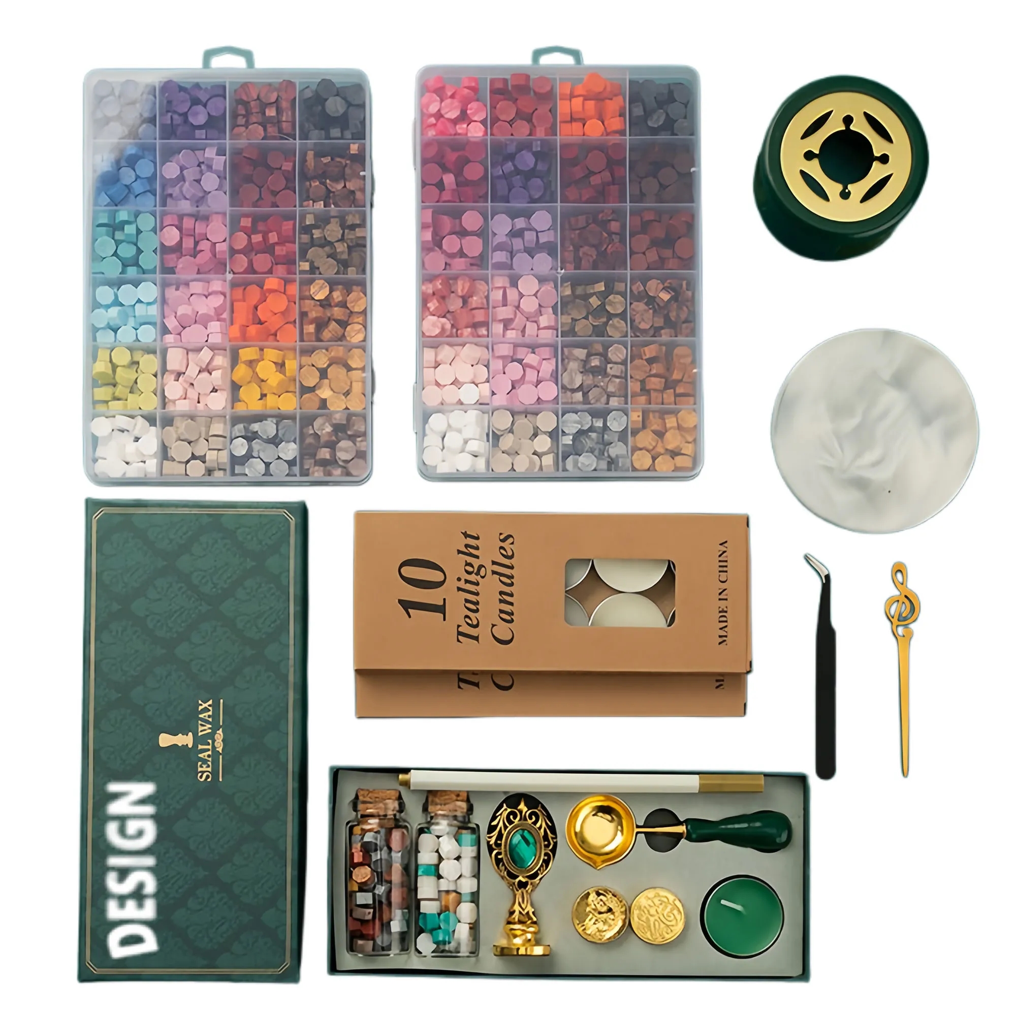 Elegant Vintage Wax Seal Stamp Set With Wax Beads For Gifts 6