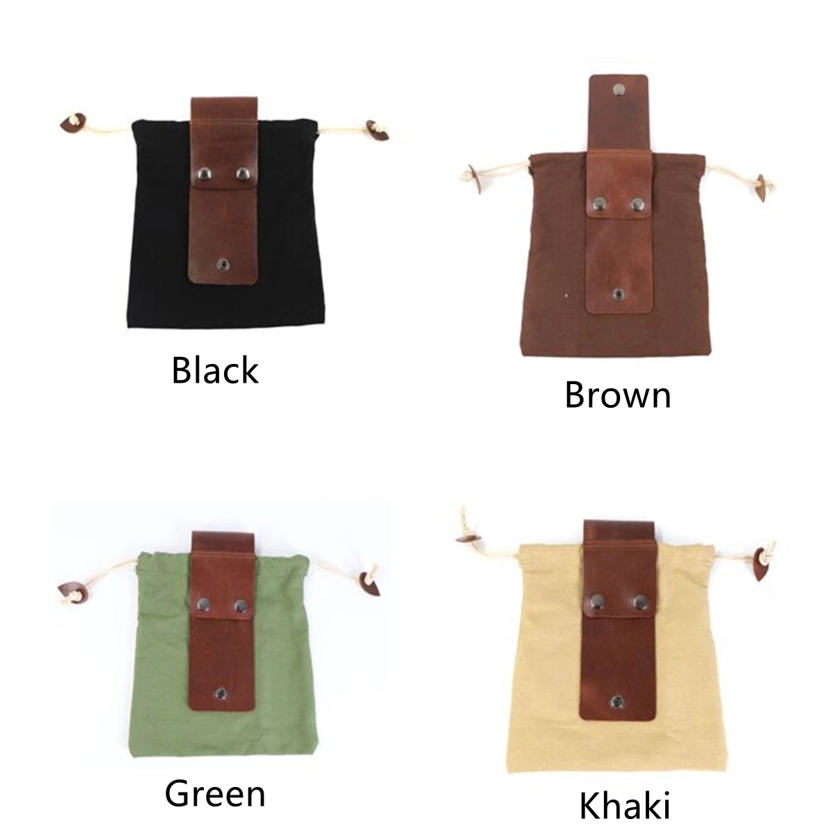 Canvas Fruit Picking Bag Leather Waxed Canvas Pouch 3