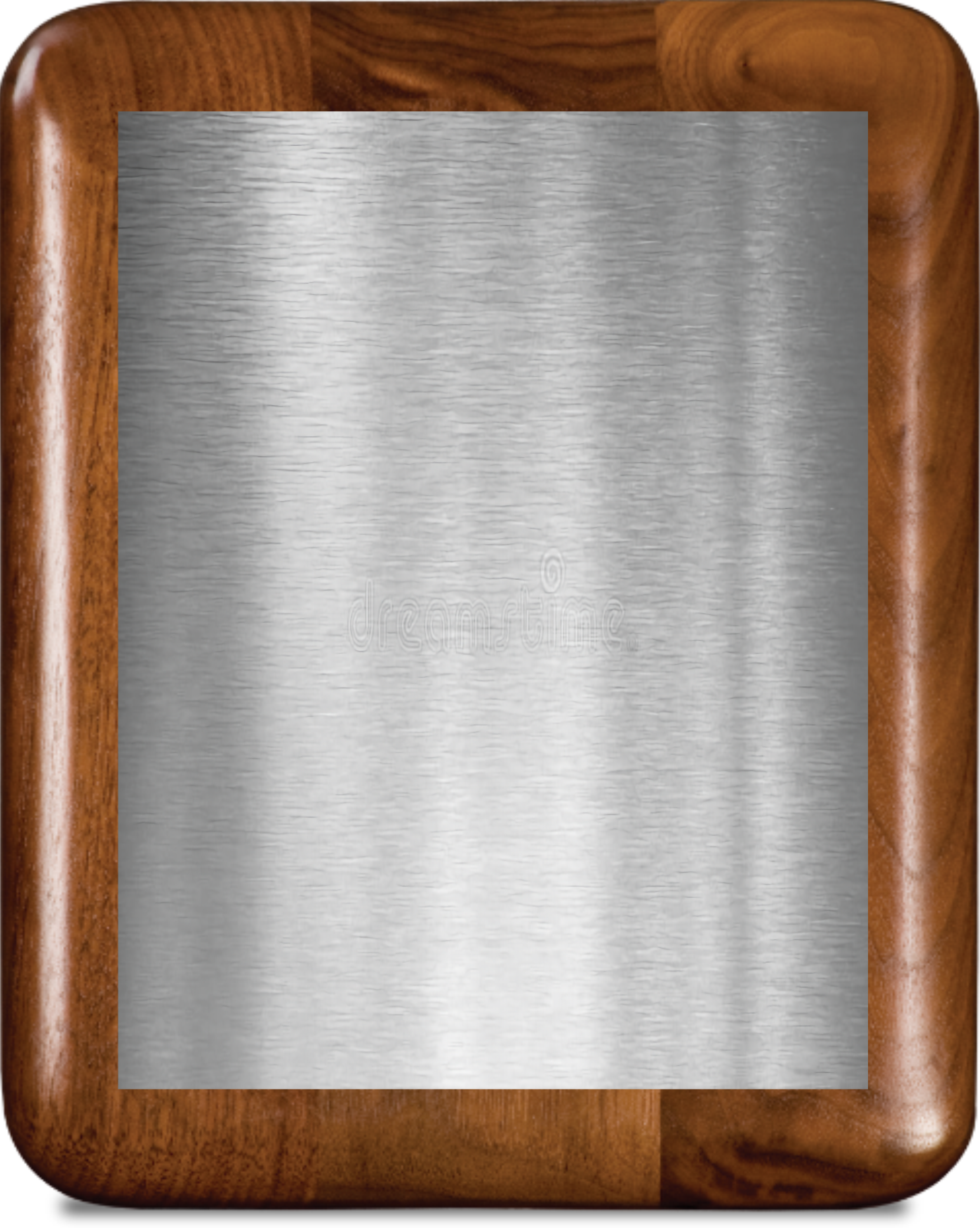 Walnut Elliptical Edge Round Corner Plaque/w Single Plate 14