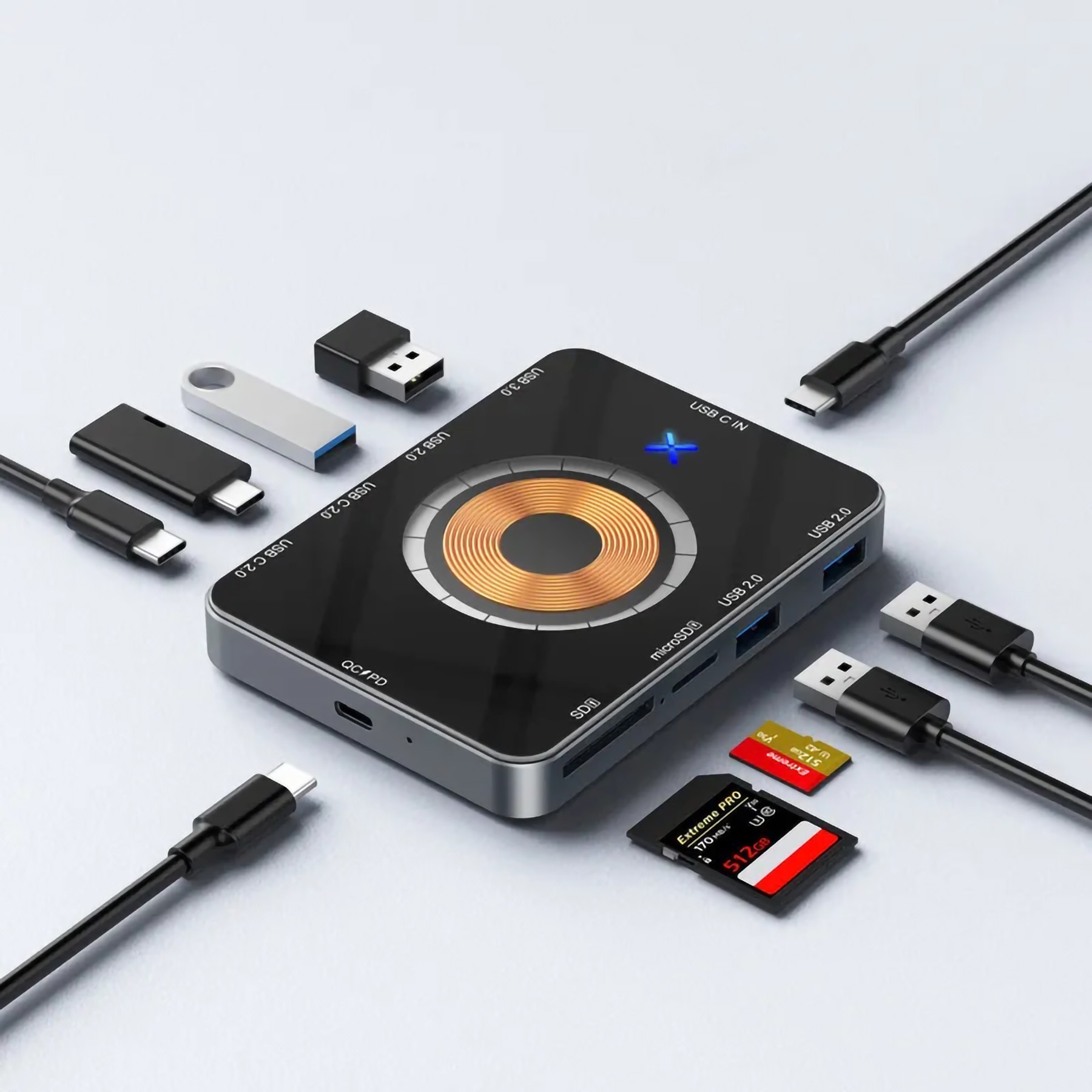 10 In 1 Usb Docking Station with Wireless Charger 1