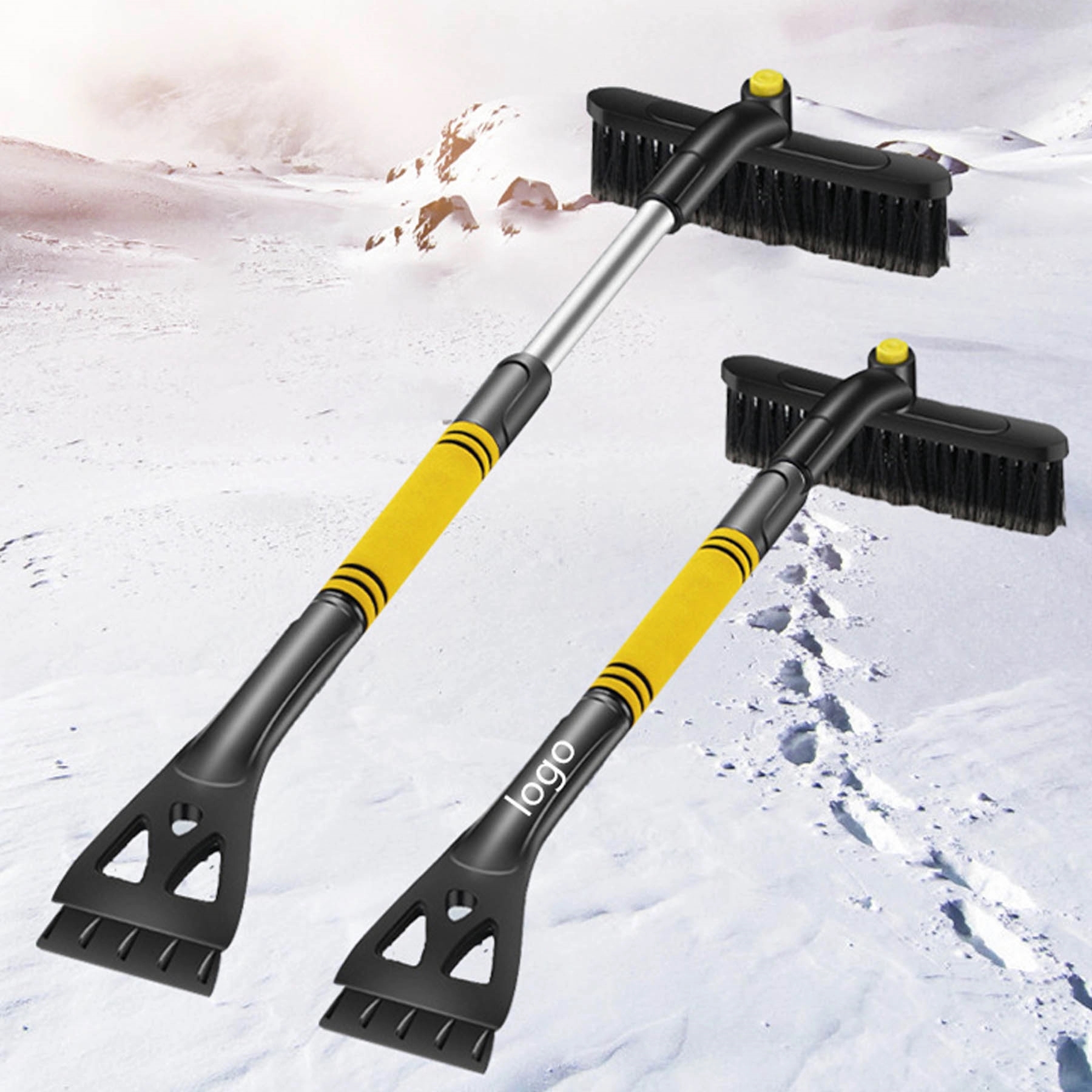 360 Rotate Car Snow Brush With Detachable Ice Scraper 2