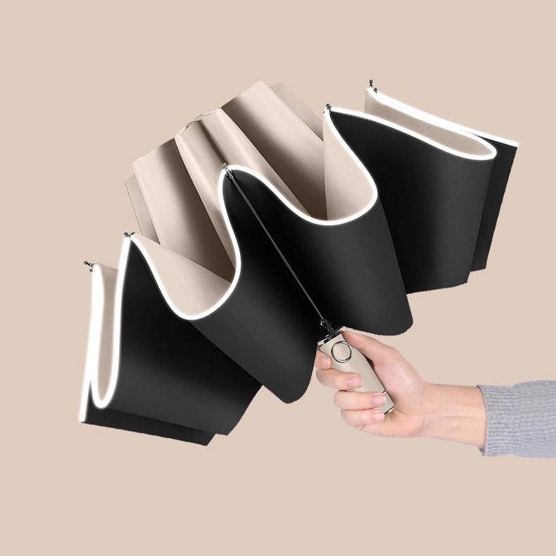 Travel Automatic Reverse Umbrella with Light Reflection 3