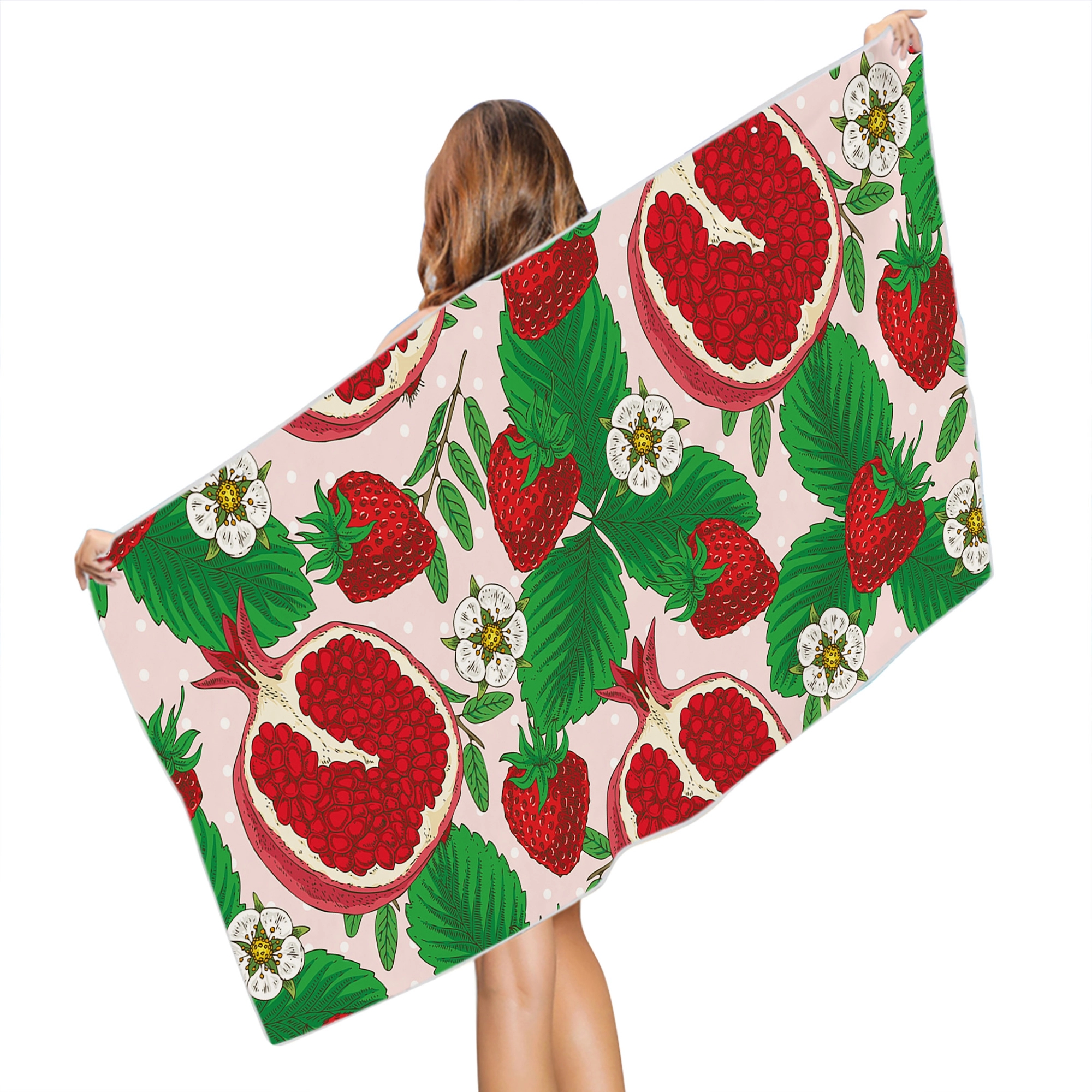 MOQ 50pcs Cute Tropical Fruit  Microfiber Beach Towel 12