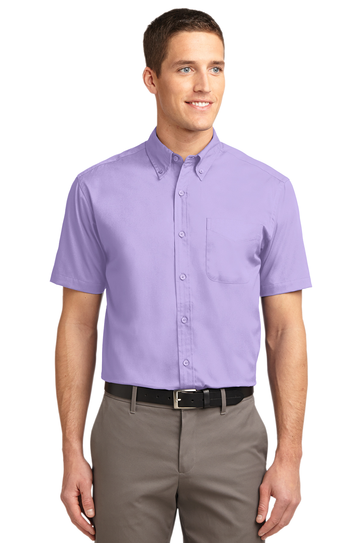Men's Short Sleeve Oxford Button-Down Easy Care Shirts 6
