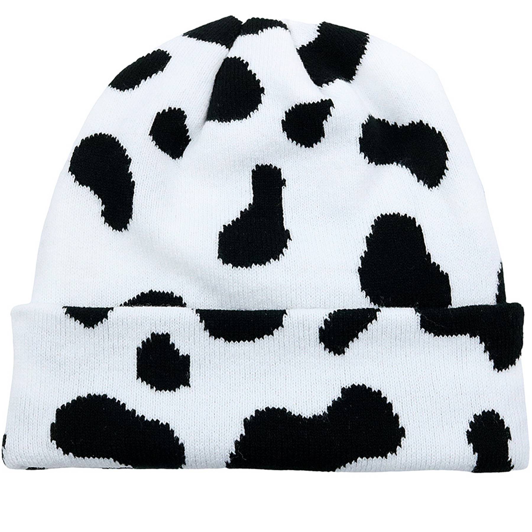 Spotted Knit Cap Cow Stripes Beanie 2