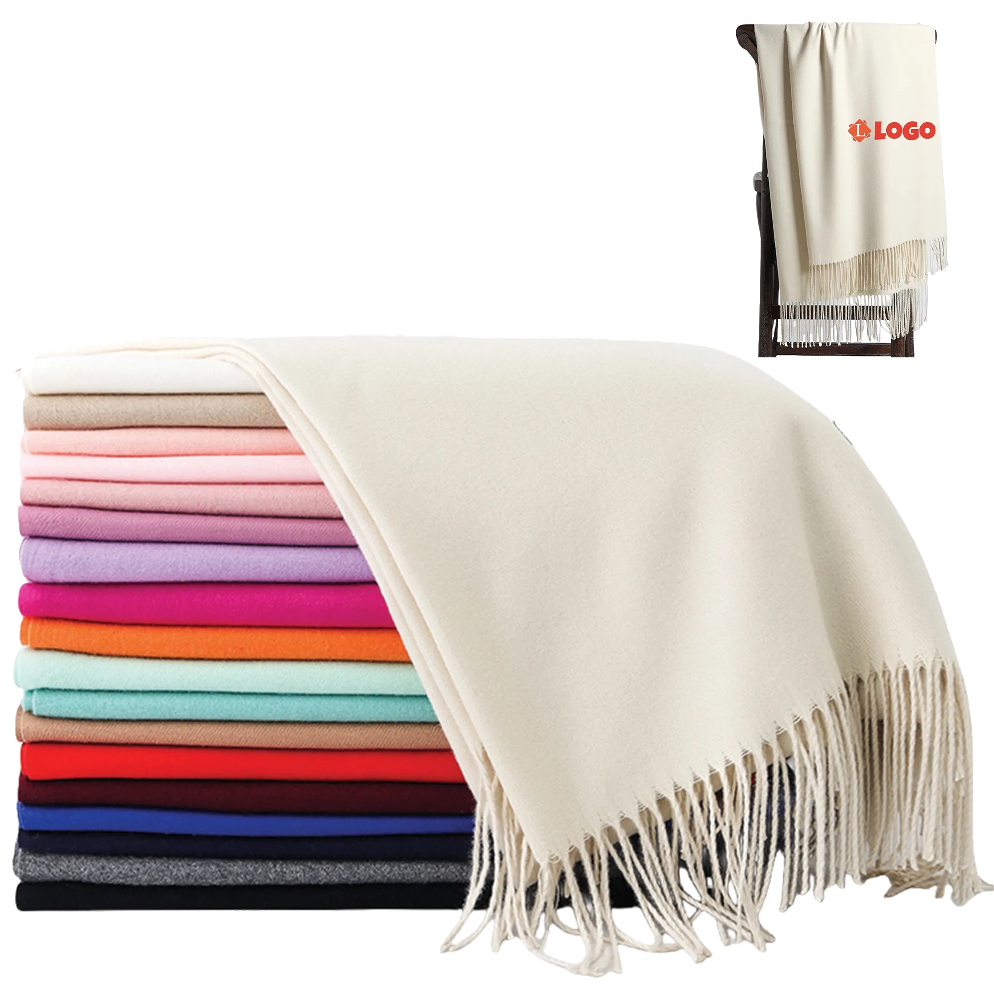 Fringed Long Pashmina Winter Shawl 6