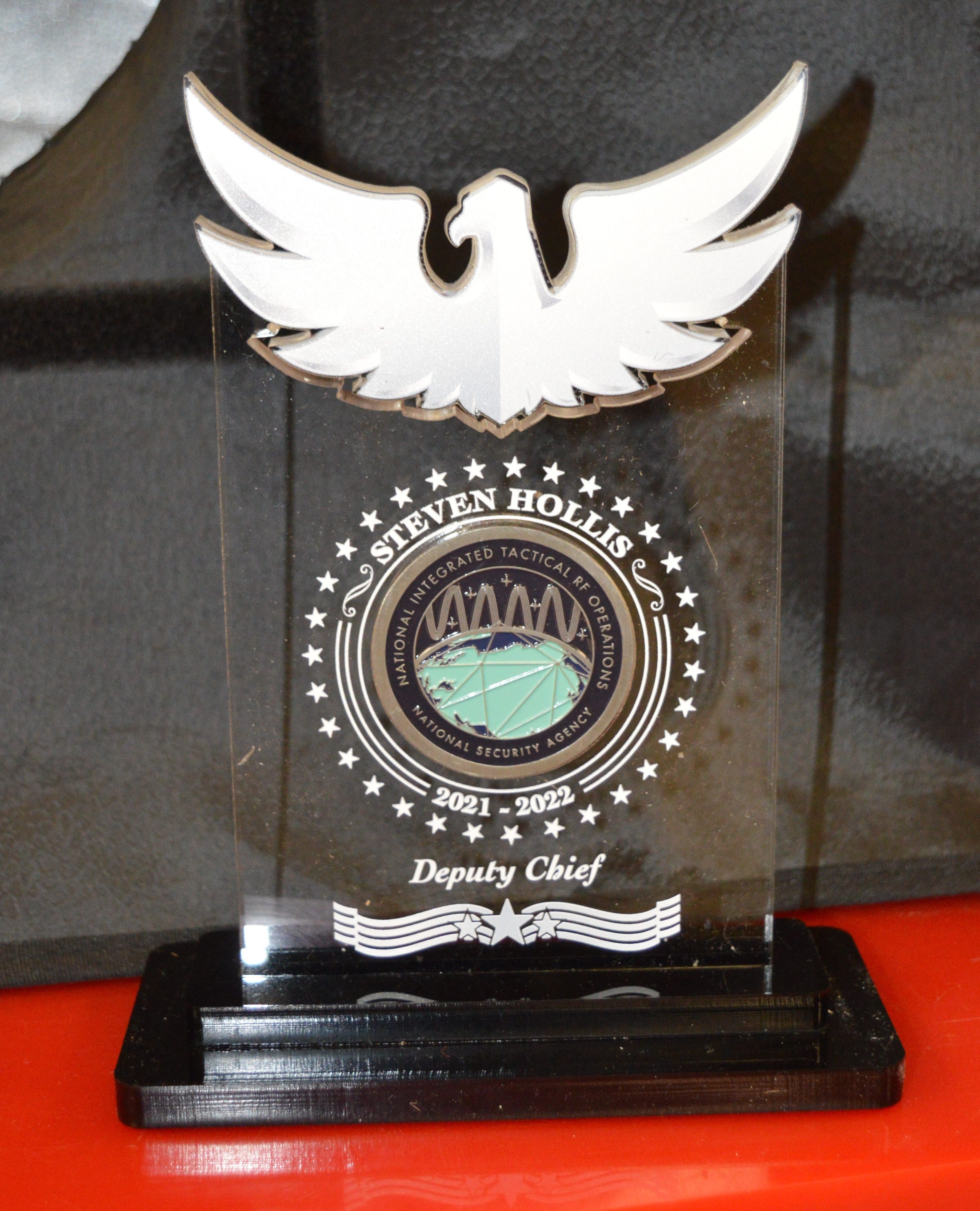 Eagle Acrylic Coin Display On Base 3