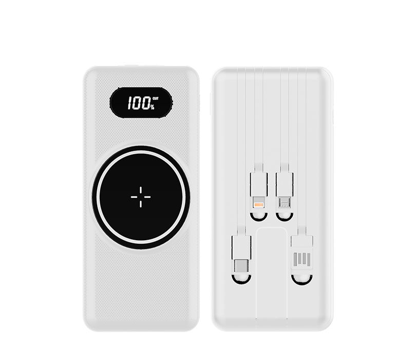Wireless Power Bank with Built-In Cables - 10000 mAh 4