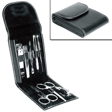 8-PC GROOMING SET, LEATHER CASE 2