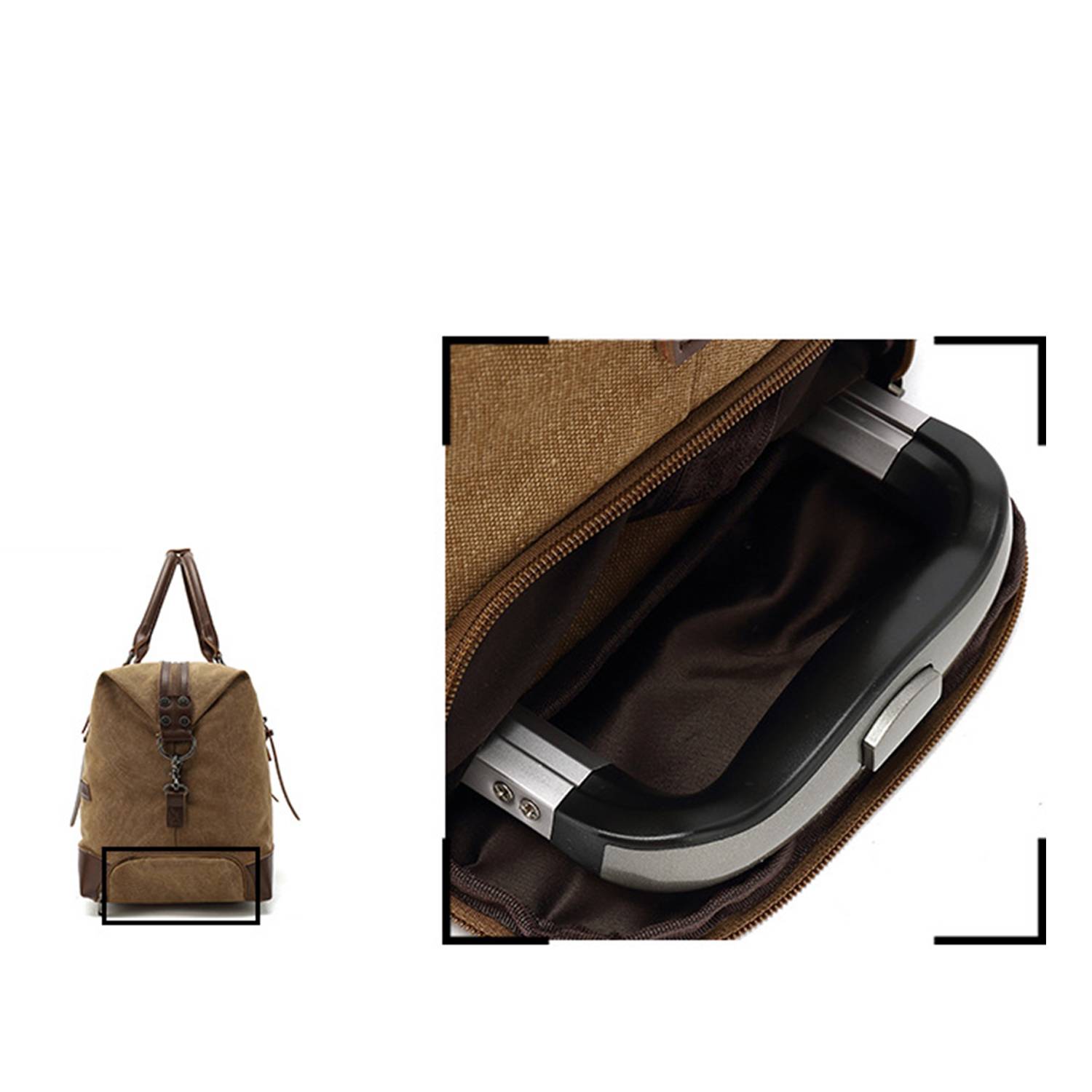 Canvas Duffel Weekend Bag w/ Wheels 3