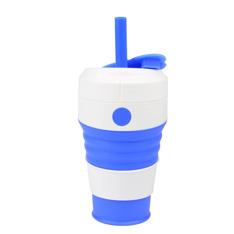 450ML Silicone Straw Folding Coffee Cup 8