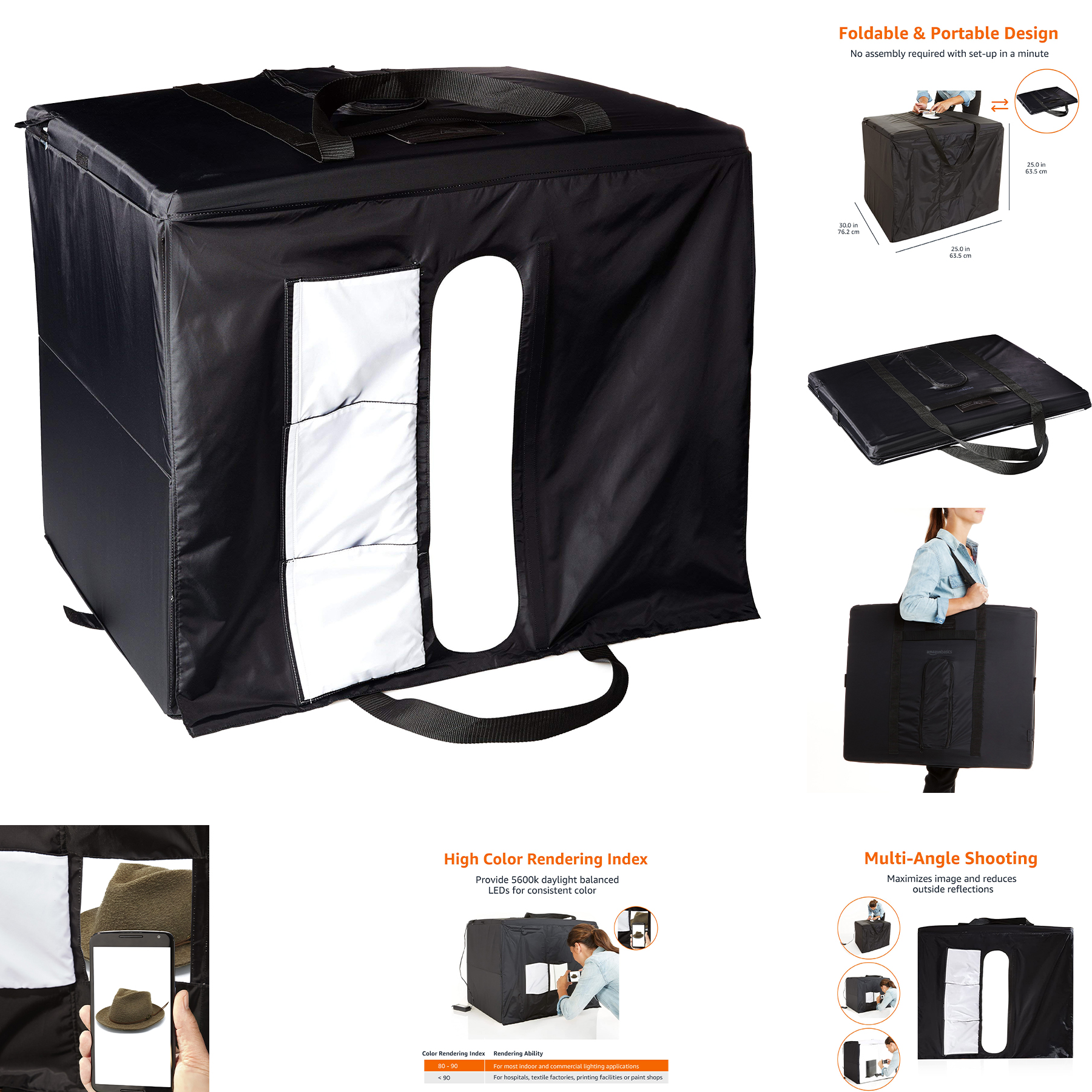Portable Foldable Photo Studio Box with LED Light 2