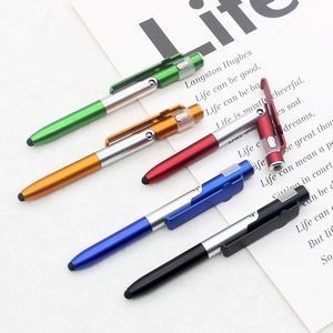 4 In 1 Ballpoint Plastic Pen With Phone Stand Stylus And LED Light 18
