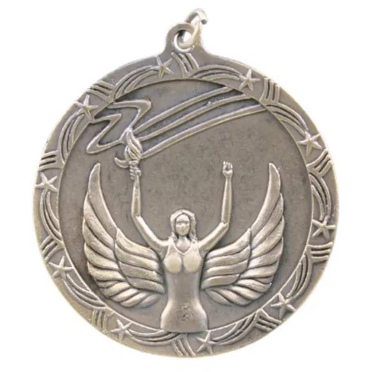 2 1/2" Antique Finish Shooting Star Medal-Victory 1